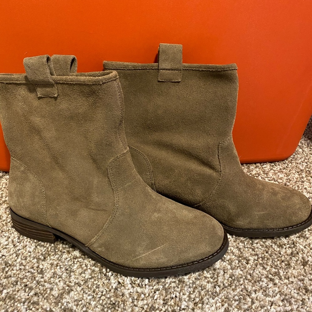 Sole Society Natasha Army Suede Ankle Boots